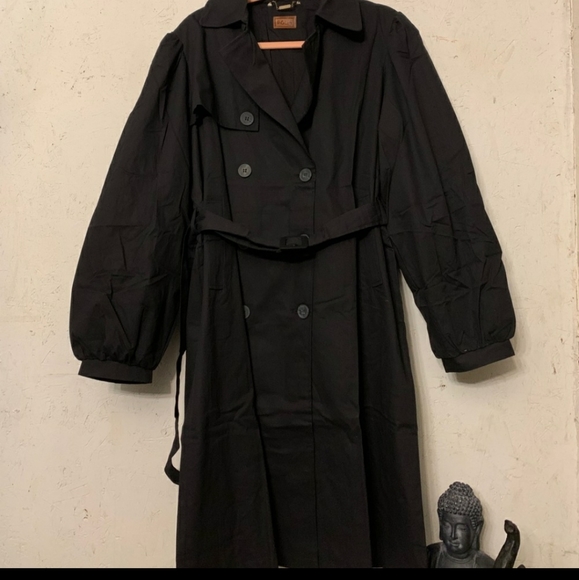 POL Gorgeous Black Long Trenchcoat - Picture 3 of 16